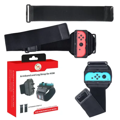 2 in 1 Adjustable Elastic Wrist Band & Leg Strap Set Non-Slip Ring Fit Adventure for Nintendo Switch