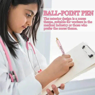 Nurse Theme Ballpoint Pen 12X Retractable Nurse Ink Pens For Work Nurse Theme Copywriting