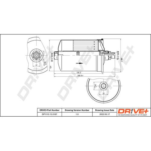 Drive+ Kraftstofffilter 75mm für RENAULT TRUCKS MERCEDES-BENZ 0024772001 0024771901 0024774501 DP1110.13.0187