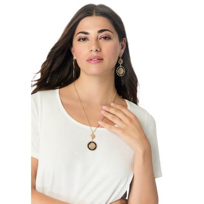 Women's Earring and Necklace Set by Accessories For All in Gold