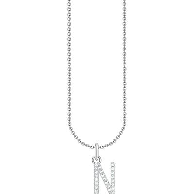 Kette mit Anhänger THOMAS SABO "Buchstabe, KE2240 - KE2265-051-14-L45V, KE2240 - KE2265-414-14-L45V" Gr. 45, bunt (silberfarben, weiß), Halsketten, Damen, 45, N, Silber 925, recycelt, mit Zirkonia (synth.) Image