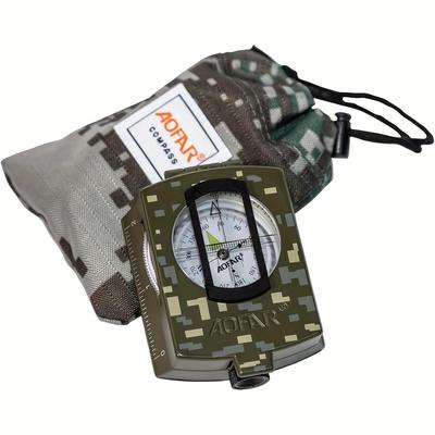 TEMU Aofar Military Compass, Af-4580 Lensatic Sighting, Waterproof And With Map Measurer Distance Calculator, Pouch For Camping, Hiking