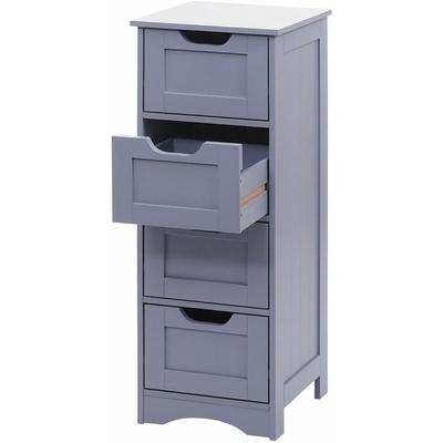 HHG - Kommode 594, Schubladenschrank Schrank, 4 Schubladen 80x30x26cm grau Image