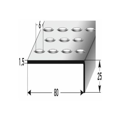 Treppenkante 'Plati' / Treppenkantenprofil / Winkelprofil (Größe 25 mm x 80 mm) aus Edelstahl matt,