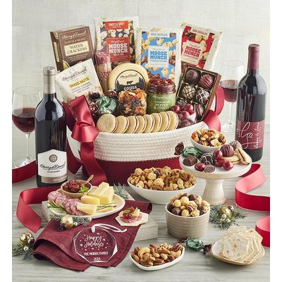 Season's Best Snack Gift Basket With Personalized Ornament And Wine - 2 Bottles, Family Item Food Gourmet Assorted Foods, Gifts by Harry & David