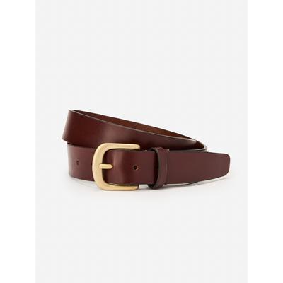 J.McLaughlin Men's Tuscan Full Grain Leather Belt Brown, Size 36 | Wool/Leather