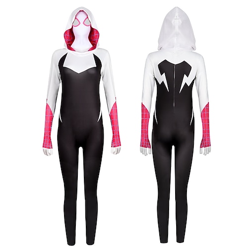 Bodysuits Ganzkörper-Catsuit Spinnen Superheld Gwen Sexy Kostüm Kinder Erwachsene Damen Mädchen Karneval Party Verkleiden Image
