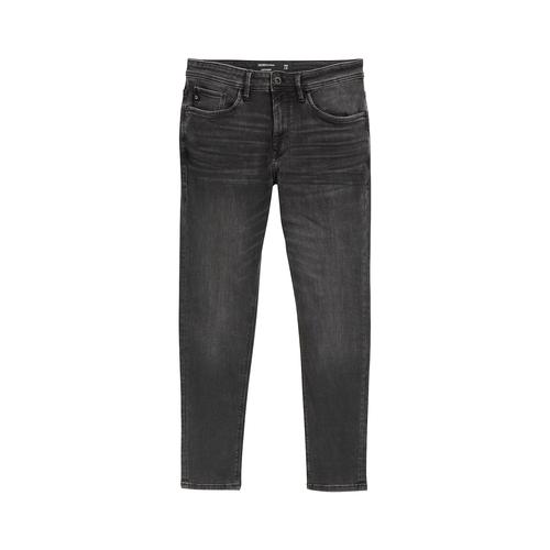 TOM TAILOR DENIM Herren Superflex Slim Tapered Jeans, schwarz, Uni, Gr. 33/32