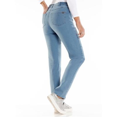 5-Pocket-Jeans CLASSIC BASICS, Damen, Gr. 23, Kurzgrößen, blau (blau, bleached), 81% Baumwolle, 17% Polyester, 2% Elasthan, unifarben, lang, Jeans Image