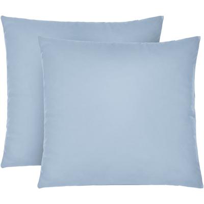 Kissenbezug BIBERNA "Michi Feinjersey mit Reißverschluss", blau (eisblau), B:80cm L:80cm, Feinjersey, Obermaterial: 100% Baumwolle, Kissenbezüge, verschiedene Größen, Feinjersey Kissenhülle aus 100% Baumwolle Image