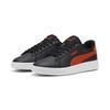 Sneaker PUMA "Smash 3.0 Leather Sneakers Kinder", Kinder, Gr. 38.5, schwarz (schwarz rotmazing rot), Obermaterial: Leder, Synthetik; Futter: Textil; Innensohle: Textil; Laufsohle: Gummi, Schuhe