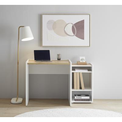 Schreibtisch INOSIGN "CiTY/GiRON", weiß (weiß, eiche wotan dekor, weiß, eiche wotan dekor), B:80cm H:76,2cm T:62,2cm, Tische, moderner Computertisch, wohnliches Home Office, Breite 80 oder 143 cm Image