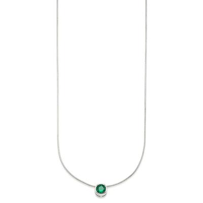 Kette mit Anhänger BRUNO BANANI "Schmuck Geschenk Silber 925 Halsschmuck Halskette Schlangenkette Stein", bunt (silberfarben, grün), Halsketten, Damen, Silber 925 (Sterlingsilber), L: 45cm, mit Zirkonia (synth.), Korund (synth.) oder Spinell (synth.) Image