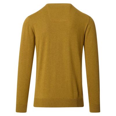 Strickpullover CASAMODA "CASAMODA Pullover uni", Herren, Gr. XXL, gelb, 100% Baumwolle, Pullover Image