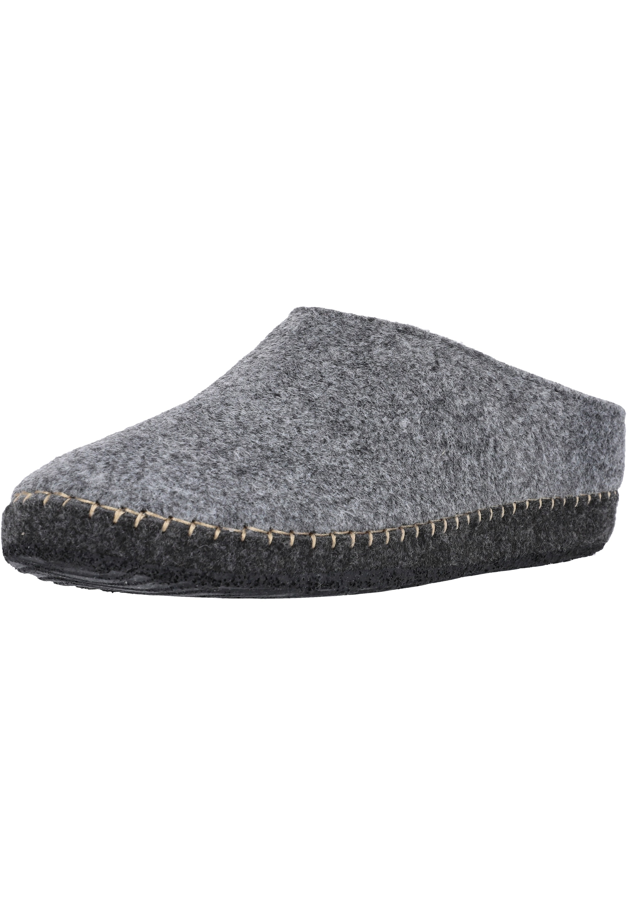 Hausschuh MOLS "Sinaka", Herren, Gr. 39, grau (hellgrau), Synthetik, Schuhe Hausschuh, im schlichten Design