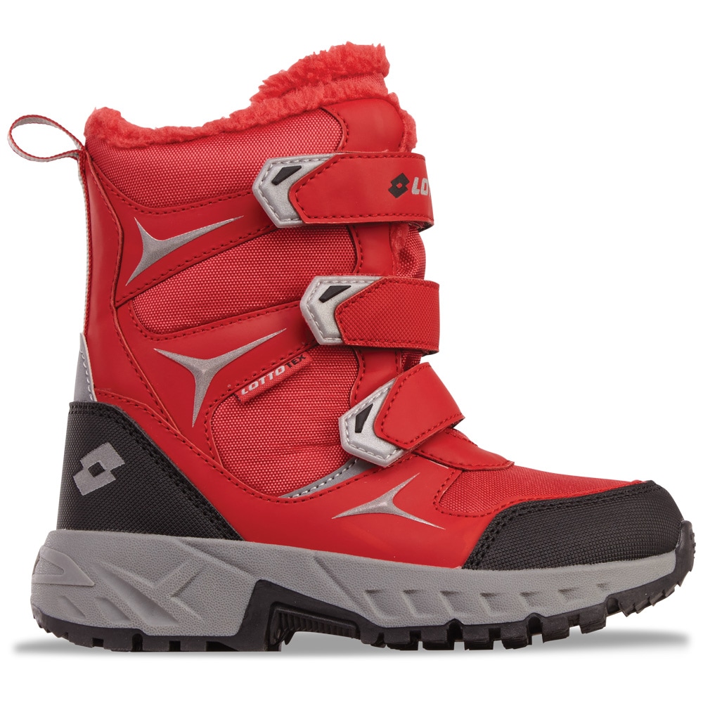 Klettstiefel LOTTO, Kinder, Gr. 36, rot (rot, silber), Synthetik, mehrfarbig, Schuhe Klettstiefel