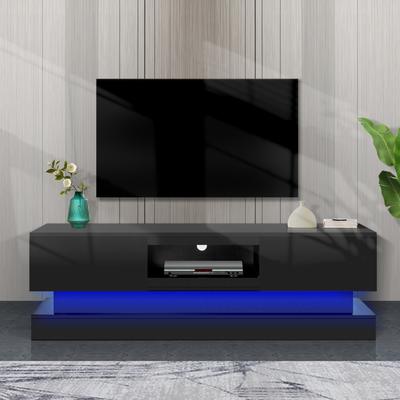 High Gloss TV Stand with 16-Color LED Lights for 70