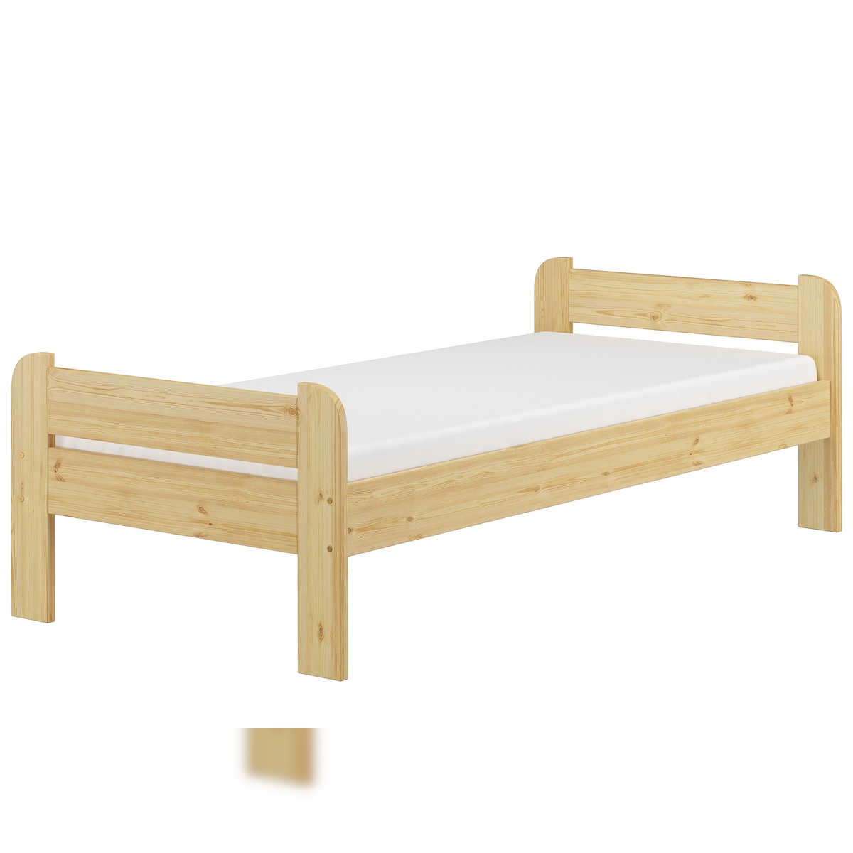 Erst-Holz Einzelbett Futonbett 90x200 Kieferbett Massivholz natur Rollrost Matratze 60.39-09FLM Image