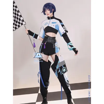 Presell Spiel Genshin Impact Wanderer Cosplay Kostüm Perücke Balladeer Wanderer Renn anzug Uniform für Halloween Karneval Image