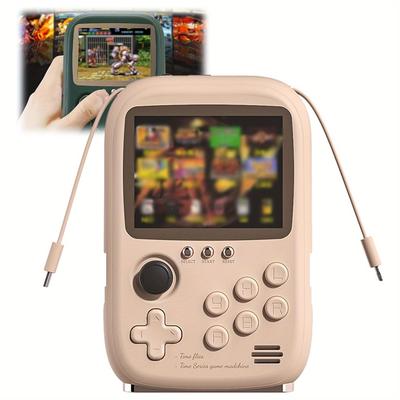 TEMU Mini Bank Portable , Retro With Built In 10000+ Games, Mini Bank With 6000mah Capacity, Support 2 Players Play On Tv (pink, B)