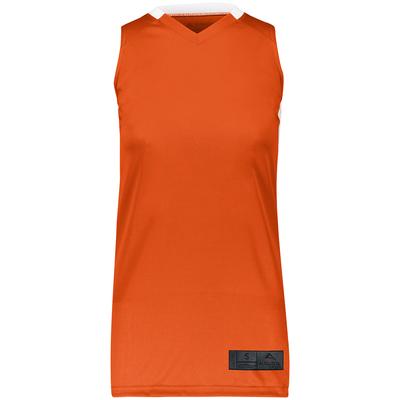 Augusta Sportswear 1732 Athletic Women's Step-Back Basketball Jersey T-Shirt in Orange/White size Small | Polyester