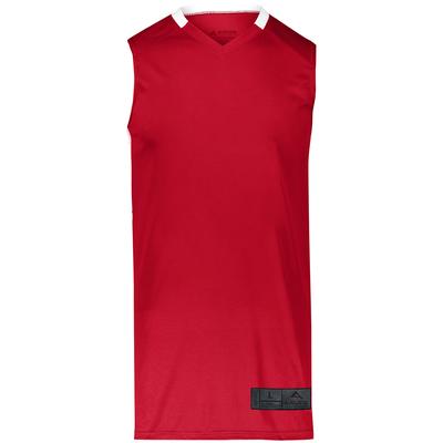 Augusta Sportswear 1730 Athletic Step-Back Basketball Jersey T-Shirt in Red/White size 2XL | Polyester
