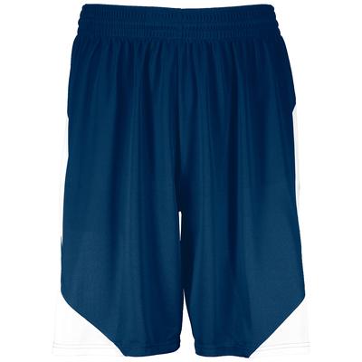 Augusta Sportswear 1733 Step-Back Basketball Shorts in Navy Blue/White size Large | Polyester