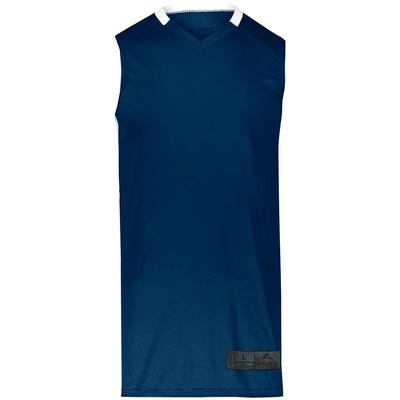 Augusta Sportswear 1730 Athletic Step-Back Basketball Jersey T-Shirt in Navy Blue/White size 2XL | Polyester