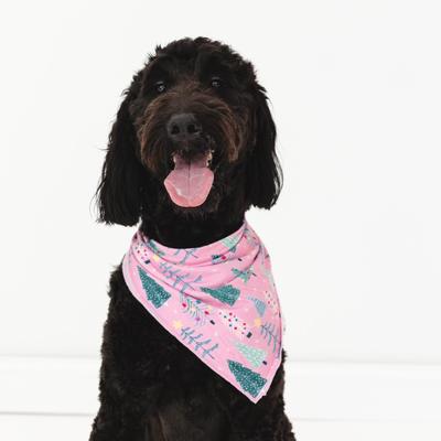 Pink Twinkling Trees Pet Bandana - XS/S