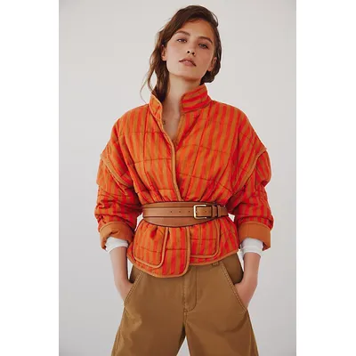 Chloe Jacket at Free People in Brick Red Combo, Size: Medium
