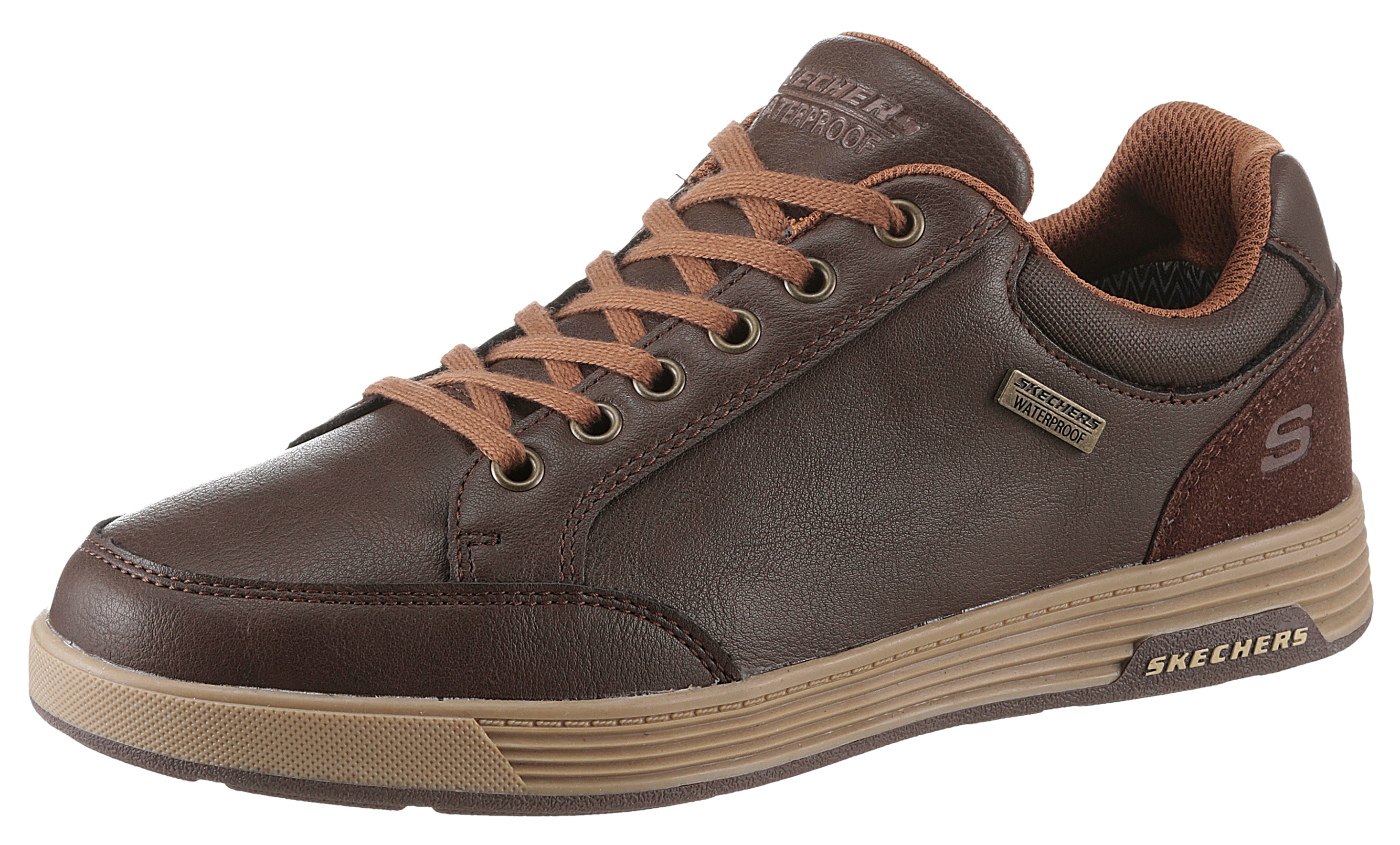 Sneaker SKECHERS "CAVELL-SPARKMAN", Herren, Gr. 44, braun, Lederimitat, Schuhe Sneaker, Freizeitschuh, Halbschuh, Schnürschuh aus wasserabweisendem Material