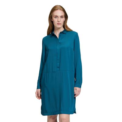 Hemdblusenkleid BETTY BARCLAY "Betty Barclay Hemdblusenkleid mit Knopfleiste", Damen, Gr. 44, Normalgrößen, blau (magic blau), Obermaterial: 52% Polyester, 48% Viskose., modisch, figurumspielend kurz, Langarm, Kleider, Form Image