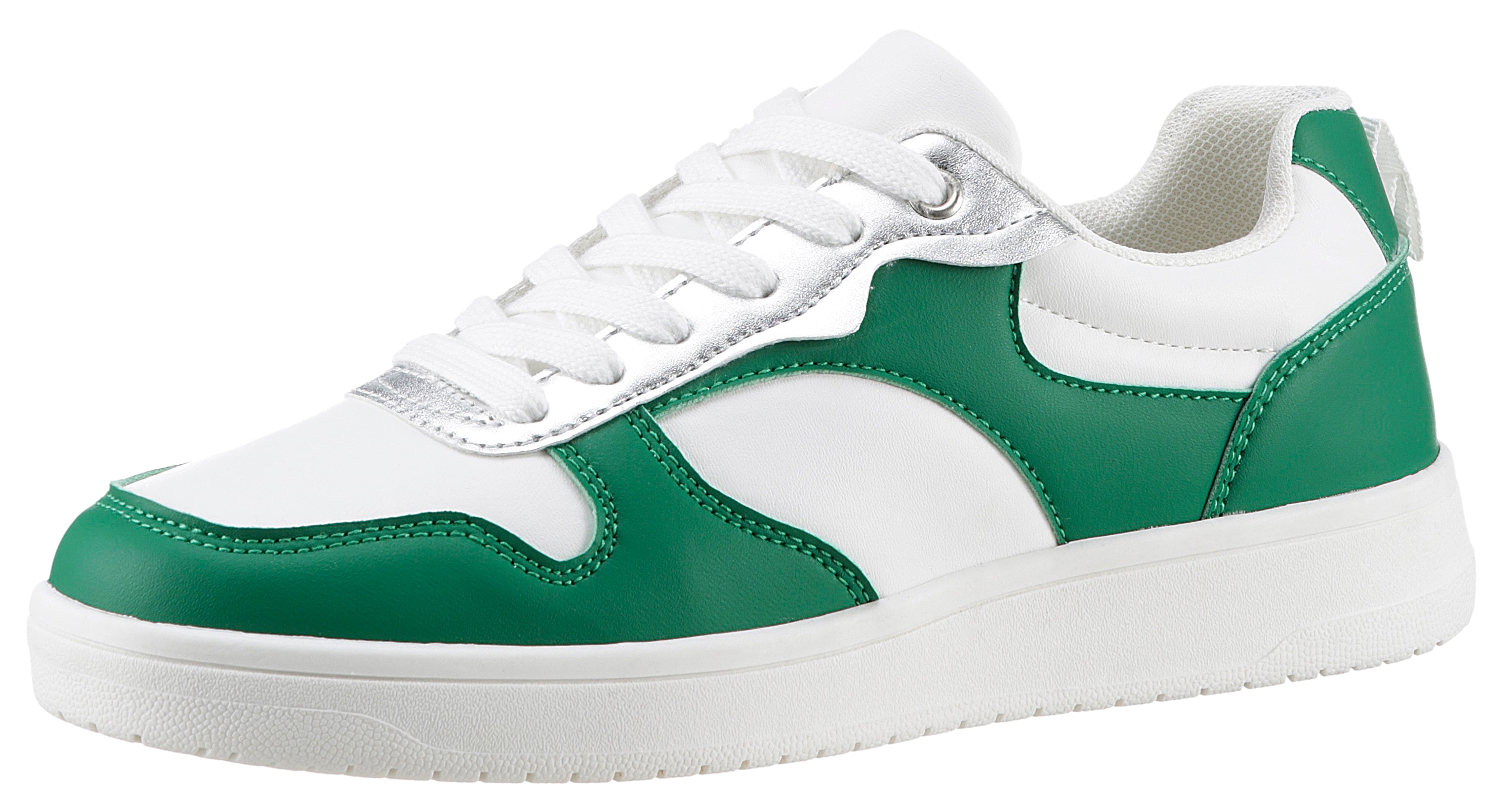 Sneaker ANISTON SHOES, Damen, Gr. 40, grün (weiß, grün), Lederimitat, Schuhe Skaterschuh Sneaker low Retrosneaker, Freizeitschuh, Halbschuh, Schnürschuh - NEUE KOLLEKTION