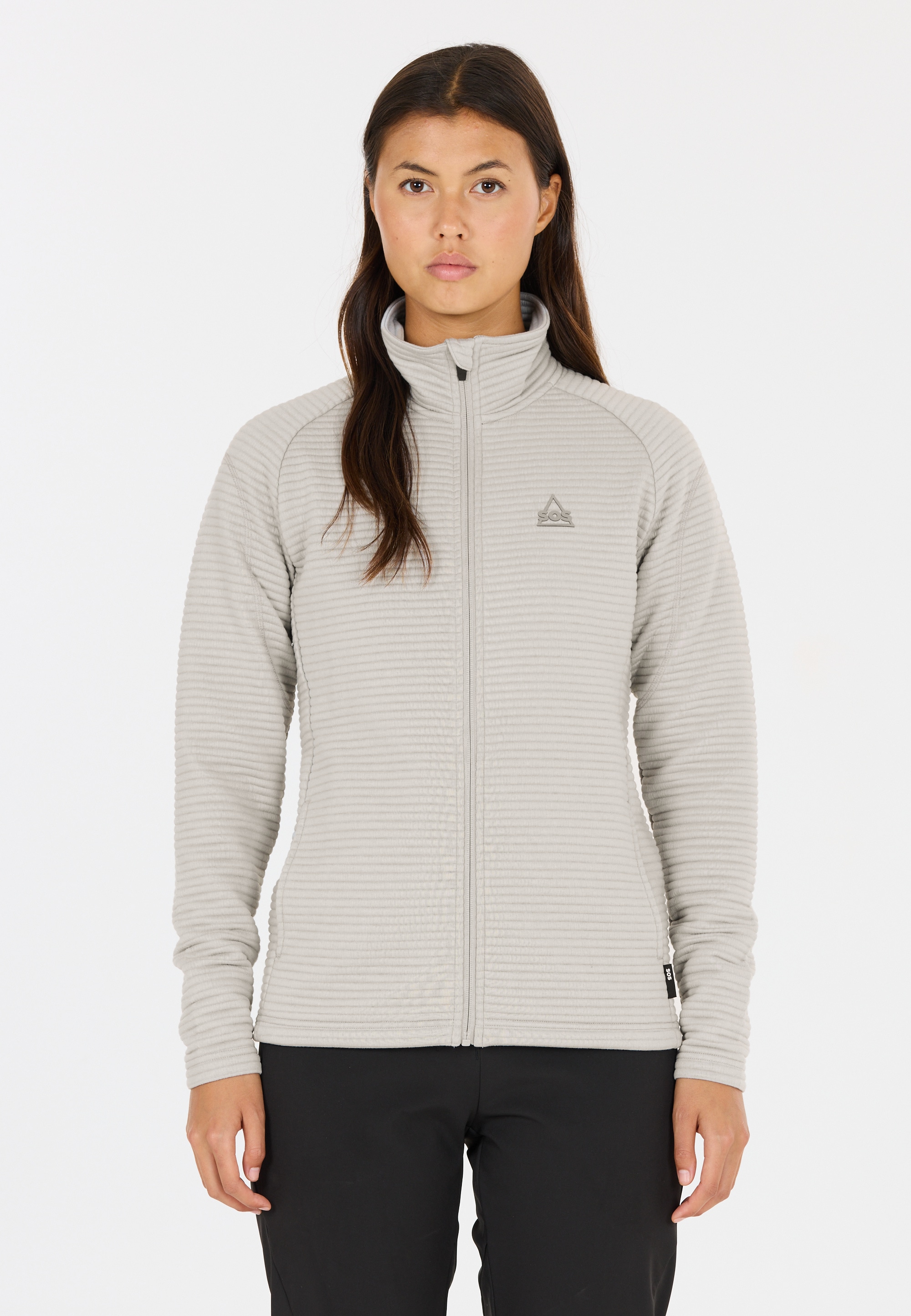 Sweatjacke SOS "Muju", Damen, Gr. M, grau, 75% Polyester, 22% Viskose, 3% Elasthan, unifarben, normal, ohne Ausschnitt, Sweatjacken, aus weichem und strapazierfähigem Material Image