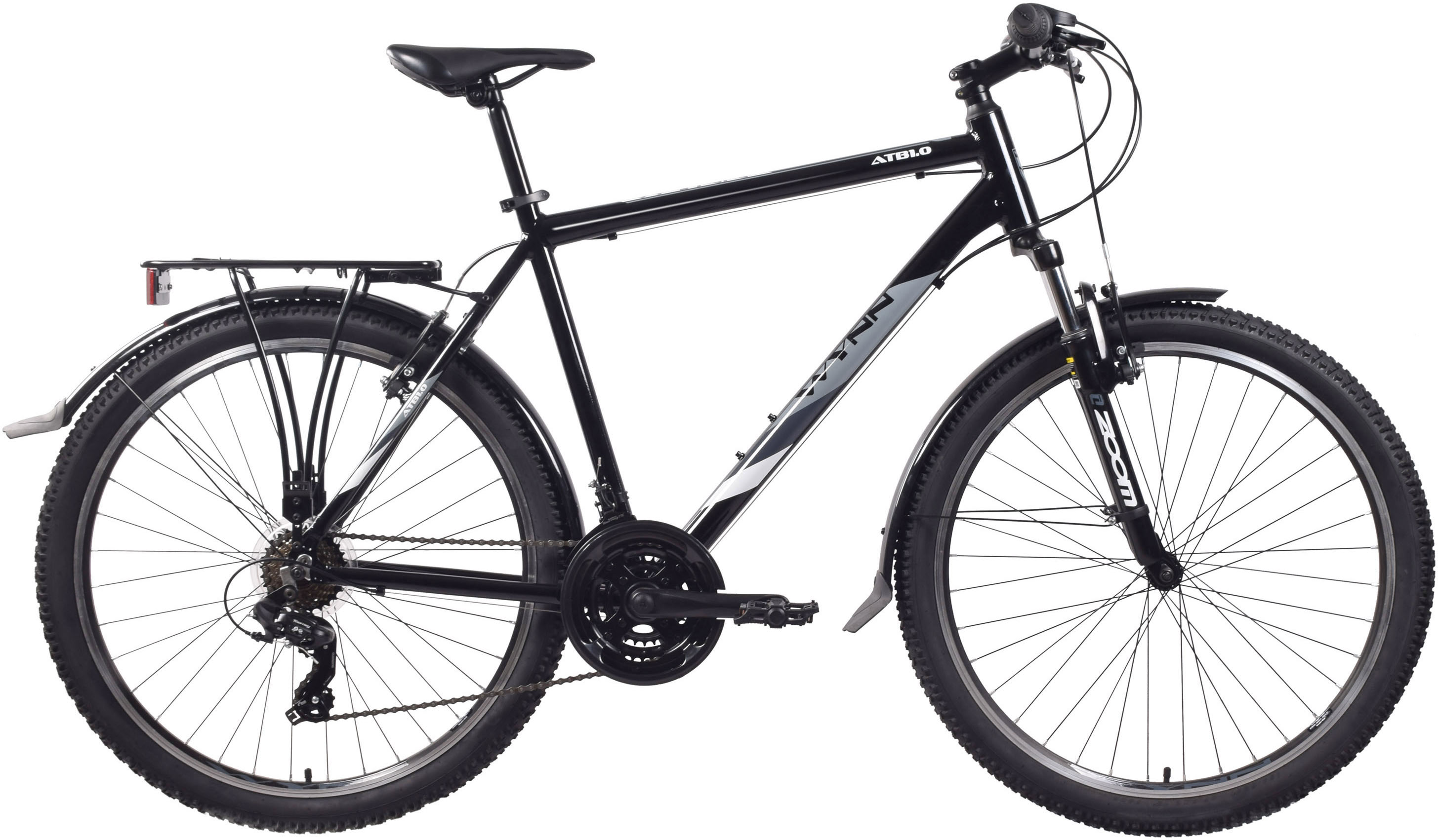 Mountainbike WYNN "ATB1.0" Gr. 50, schwarz (schwarz, grau, weiß, schwarz), Fahrräder, 50cm, 27,5 Zoll (69,85cm) Image