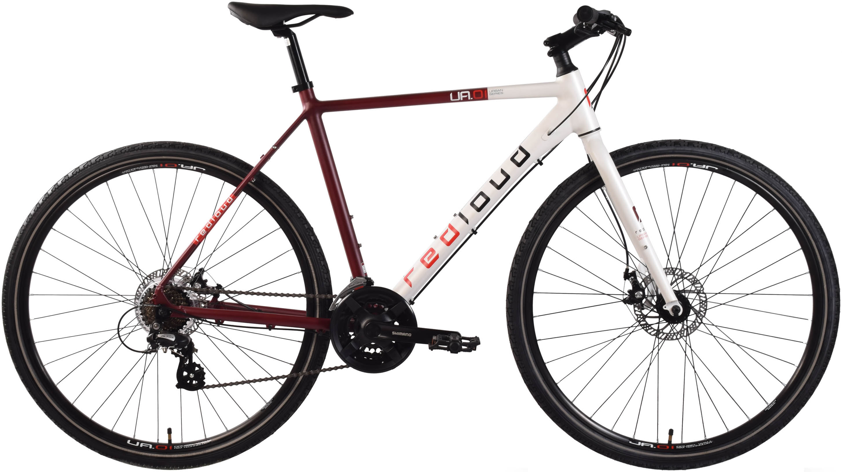 Cityrad REDLOUD "UA.01" Gr. 54, weiß (weiß, rot, weiß), Fahrräder, 54cm, 28 Zoll (71,12cm) Image