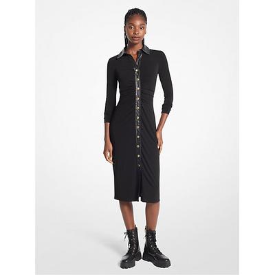 Michael Kors Stretch Matte Jersey Midi Dress Black M