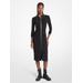 Michael Kors Stretch Matte Jersey Midi Dress Black M