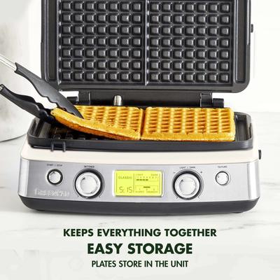 GreenPan Elite 2-Square Belgian & Classic Waffle Iron, Healthy Ceramic Nonstick