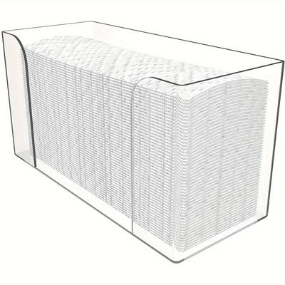 TEMU 1pc Paper Towel Dispenser, Countertop Clear Towel Napkin Holder, Folded Paper Towel Holder, Bathroom Face Towel Holder, Napkin Storage Box