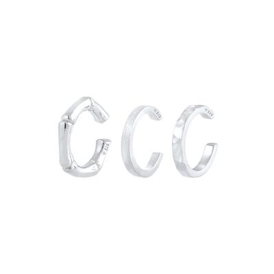KUZZOI Earcuff 3er Set Geo-Organic Bambus Design 925 Silber OneSize Herren Image