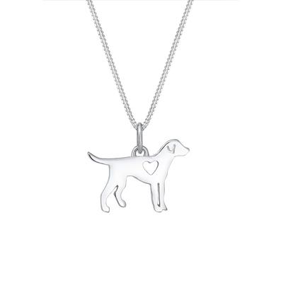 Elli Hund Dog Herz Tierfreund Cut-Out 925 Silber 45 Damen Image