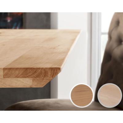 Massivholz »Tabula Rasa« Tischplatte Schweizer Kante 4 cm / voll massiv / 200x100 cm / Wildeiche natur Image