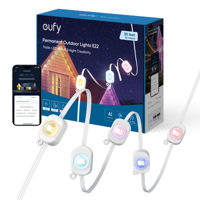 eufy Permanent Outdoor Lights E22（50ft with 30 lights）