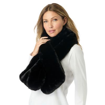 Women's Faux-Fur Pull-Through Scarf by Roamans in Black