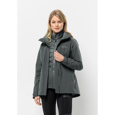 3-in-1-Funktionsjacke JACK WOLFSKIN "LUNTAL 3IN1 JKT W", Damen, Gr. L (42/44), grün (slate, grün), Obermaterial: 100% Polyester; Futter: 100% Polyester; Innenmaterial: 94% Polyester, 6% Elastan, Jacken Image