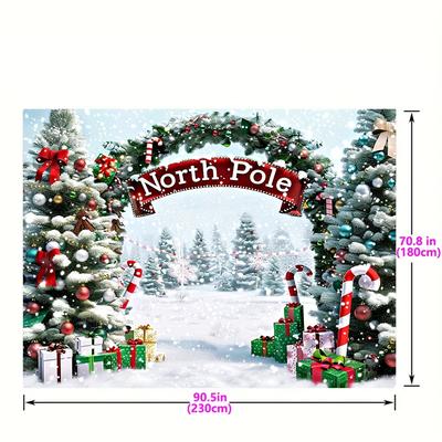 TEMU Christmas Backdrop - 1pc Polyester & For And Decorations, For Christmas,