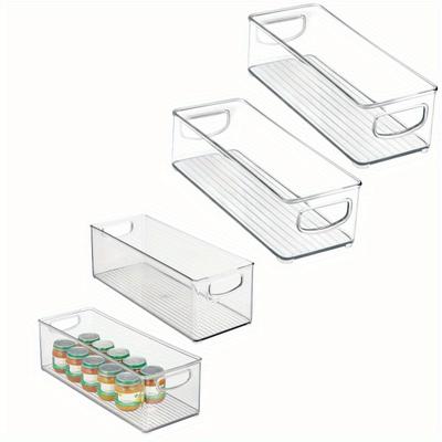 TEMU 4pcs Organizer Container, Organization Bin For , Pantry, , , , To Hold Breast - Ligne - 4 , Clear