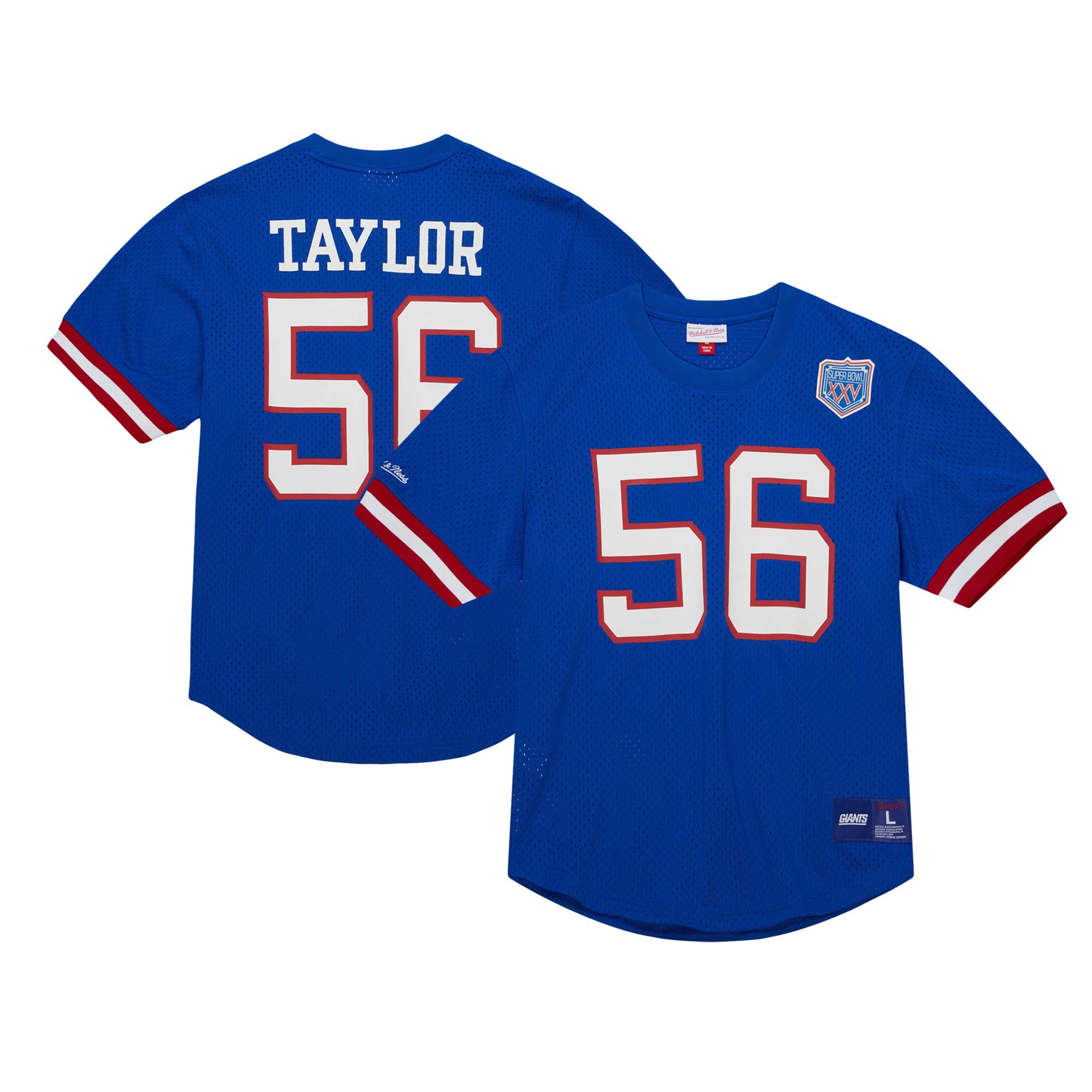 Mitchell & Ness Lawrence Taylor Royal New York Giants Mesh-Oberteil mit Namen und Nummer ehemaliger Spieler für Herren Image