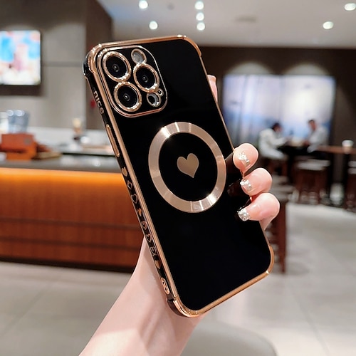 Handy Hülle Handyhüllen Für iPhone 17 Pro Max 17 Air 16 15 14 Pro Max Plus 13 12 11 Pro Max Rückseite Unterstützt kabelloses Laden Stoßfest Herz TPU Beschichtung Image
